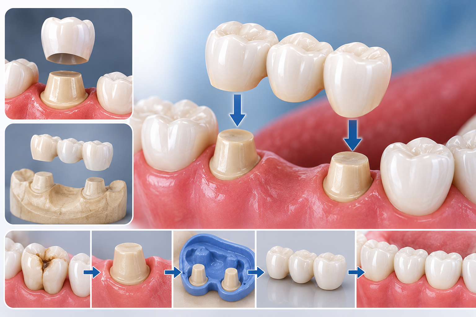 Dental crowns and bridges at The Smile Designers